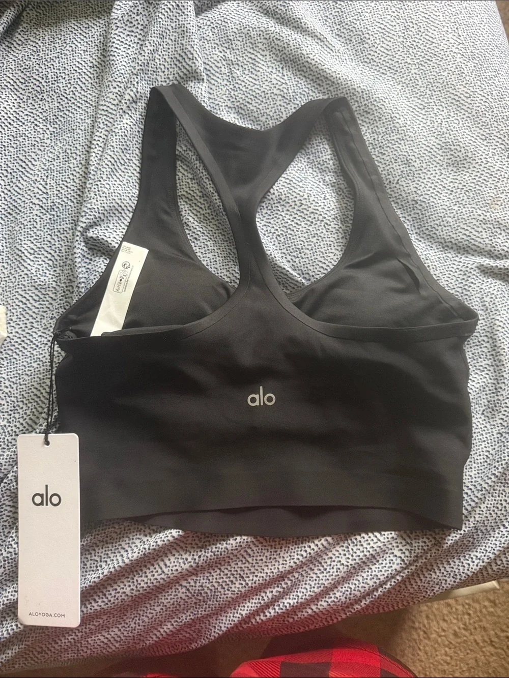 ALO Yoga Black Racerback Athletic Sports Bra